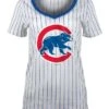 NEW ERA Chicago Cubs Pinstripe Crawl Bear Women's T-Shirt -Hockey Store CUWTS334