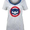 NEW ERA Chicago Cubs V-Neck Pinstripe 1984 Bear Women's T-Shirt