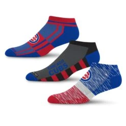 Chicago Cubs 3 Pack Stripe Stack Socks - Large
