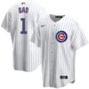 Nike Chicago Cubs Father's Day #1 DAD Home Pinstripe Replica Jersey 1 Nike Chicago Cubs Father's Day #1 DAD Home Pinstripe Replica Jersey -Hockey Store DAD 1 Home front back