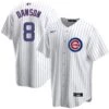 Nike Andre Dawson Chicago Cubs Home Pinstripe Men's Replica Jersey -Hockey Store DAWSON 8 Home front back