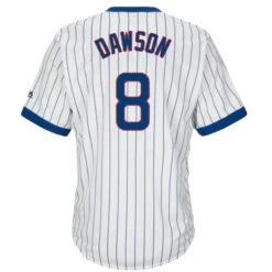 Fanatics Andre Dawson Chicago Cubs Cooperstown White Pinstripe V-Neck Home Men's Jersey 6 Fanatics Andre Dawson Chicago Cubs Cooperstown White Pinstripe V-Neck Home Men's Jersey -Hockey Store Dawson 8 Cooperstown White Vneck back