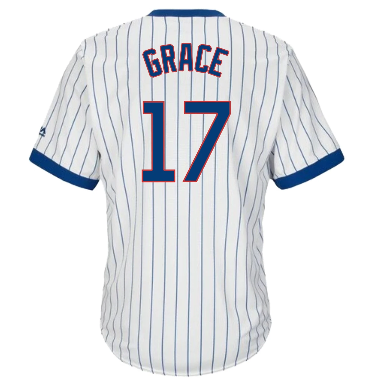 Fanatics Mark Grace Chicago Cubs Cooperstown White Pinstripe V-Neck Home Men's Jersey 4 Fanatics Mark Grace Chicago Cubs Cooperstown White Pinstripe V-Neck Home Men's Jersey - Image 2