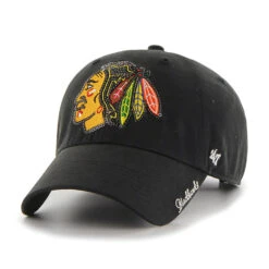 47 Chicago Blackhawks Woman's Black Sparkle Adjustable Hat