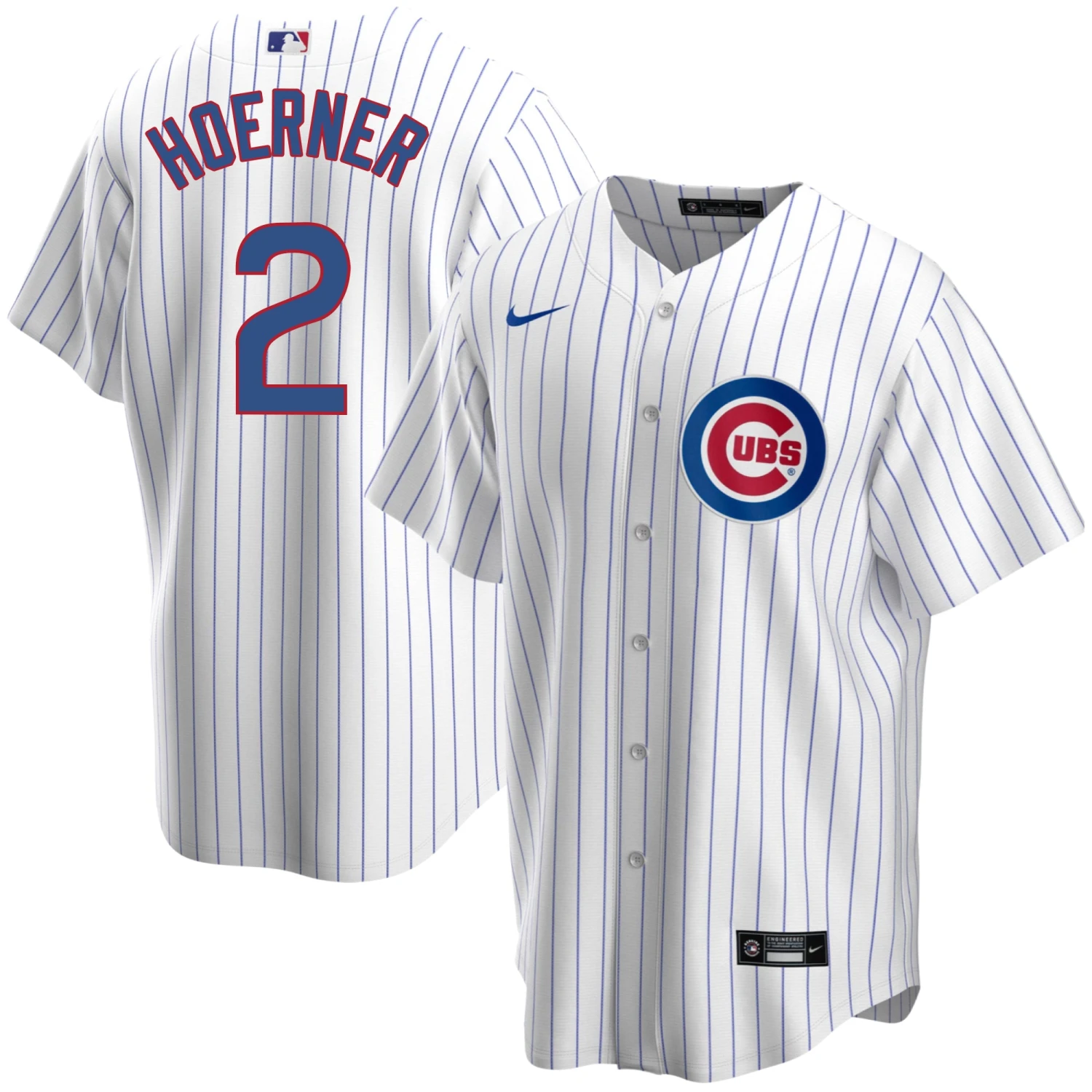 Nike Nico Hoerner Chicago Cubs Home Pinstripe Men's Replica Jersey 3 Nike Nico Hoerner Chicago Cubs Home Pinstripe Men's Replica Jersey