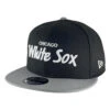 NEW ERA Chicago White Sox Black/Grey Chase Script Snapback Hat -Hockey Store IMG 4142