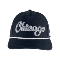 '47 BRAND Chicago White Sox Black Overhand Rope Script Snapback Hat -Hockey Store IMG 4254