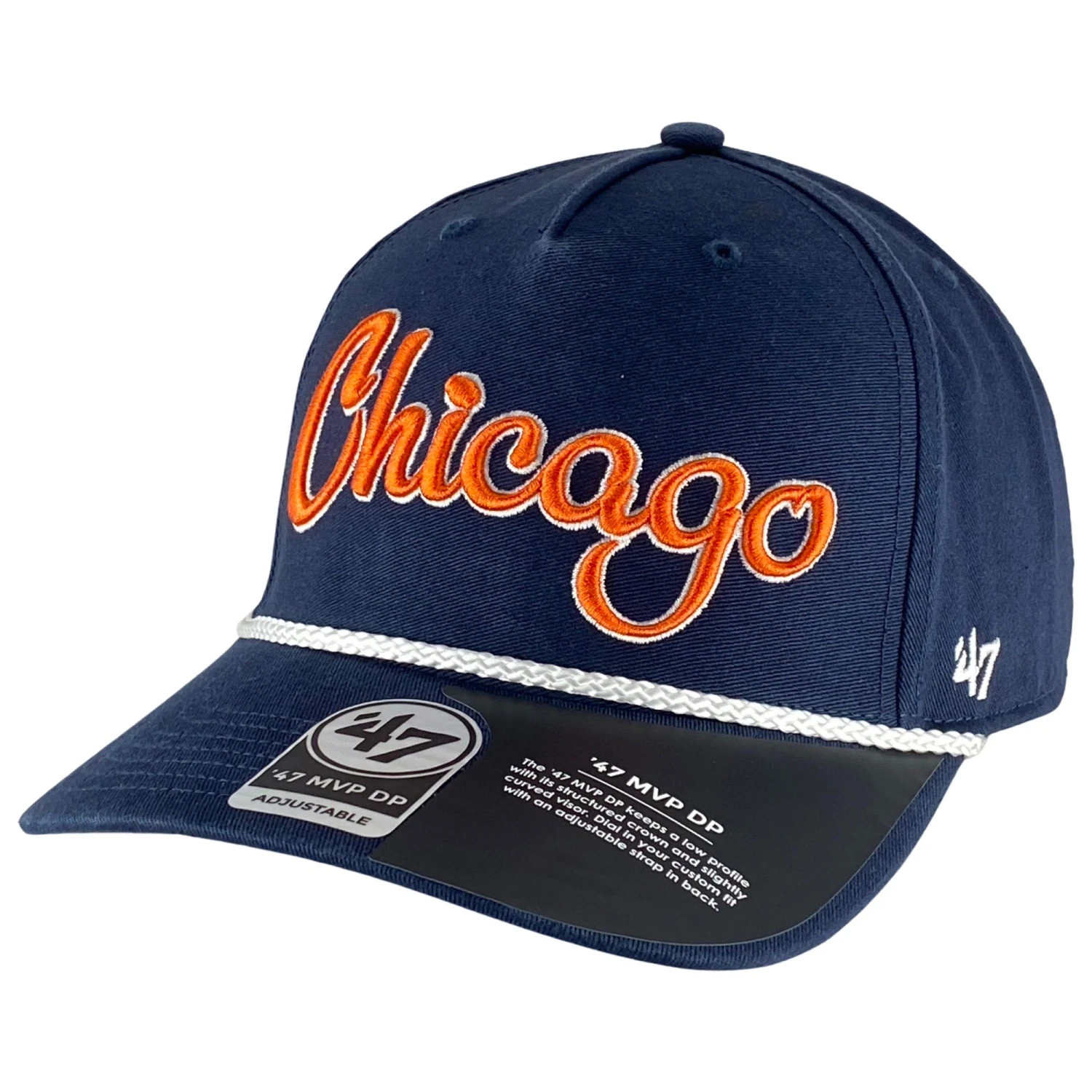 Chicago Bears Navy Overhand Rope Script Adjustable Hat 4 Chicago Bears Navy Overhand Rope Script Adjustable Hat - Image 2