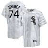 Nike Eloy Jimenez Chicago White Sox Home Men's Replica Jersey 2 Nike Eloy Jimenez Chicago White Sox Home Men's Replica Jersey -Hockey Store JIMENEZ Sox Nike Home Pinstripe Jersey Front Back
