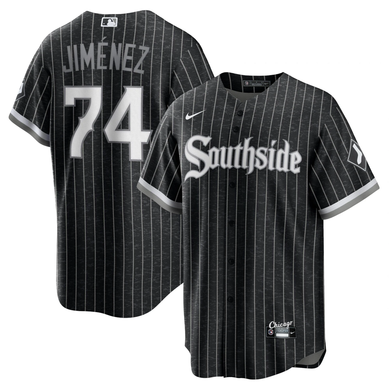 Eloy Jimenez Chicago White Sox Nike Black City Connect Replica Men's Jersey 3 Eloy Jimenez Chicago White Sox Nike Black City Connect Replica Men's Jersey