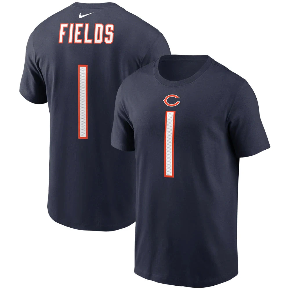 Nike Justin Fields Chicago Bears 2021 NFL Player Name & Number Adult T-Shirt 3 Nike Justin Fields Chicago Bears 2021 NFL Player Name & Number Adult T-Shirt