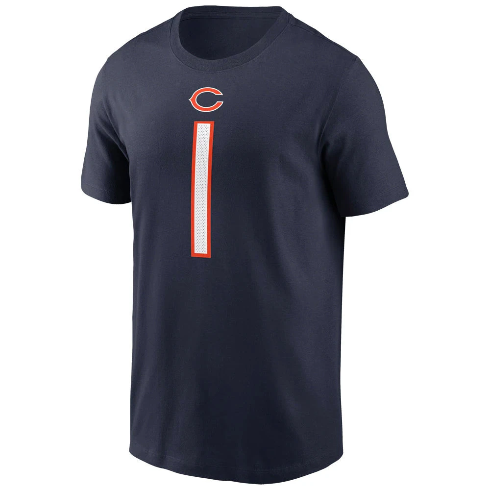 Nike Justin Fields Chicago Bears 2021 NFL Player Name & Number Adult T-Shirt 4 Nike Justin Fields Chicago Bears 2021 NFL Player Name & Number Adult T-Shirt - Image 2