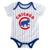 Outerstuff Chicago Cubs Pinstripe Crawl Bear "Chicago" Creeper Onesie -Hockey Store K3I1SB5E 000 CUB CUBS A2