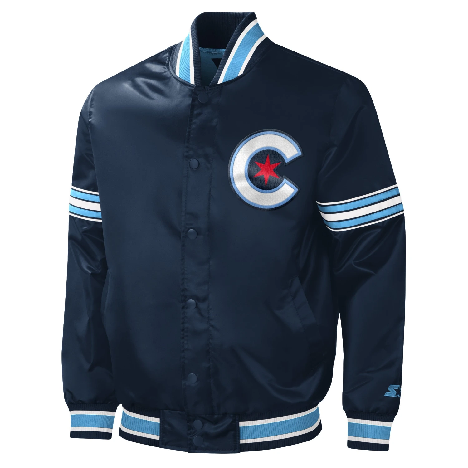 Chicago Cubs City Connect Wrigleyville Starter Jacket 3 Chicago Cubs City Connect Wrigleyville Starter Jacket