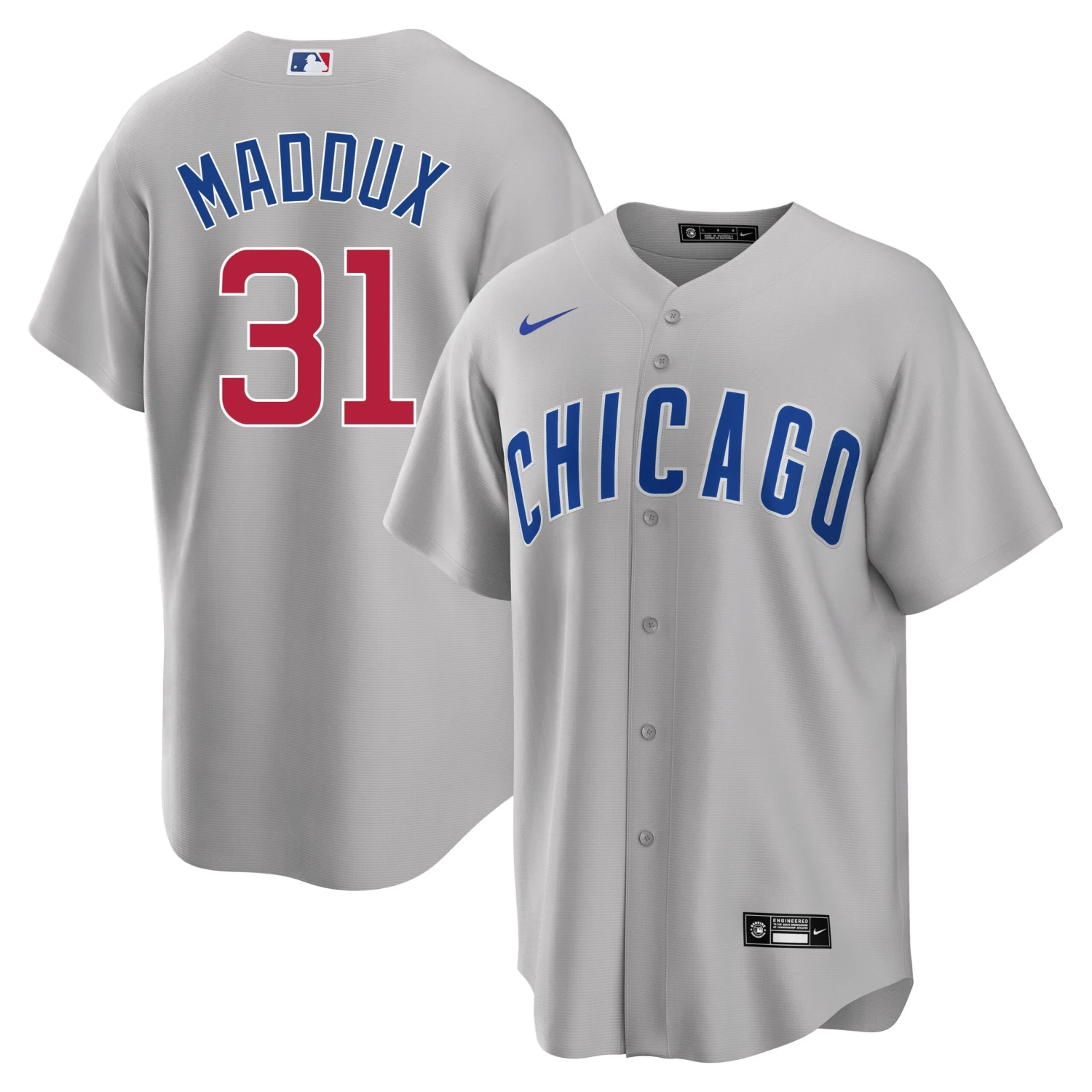 Fanatics Greg Maddux Chicago Cubs Road Gray Men's Replica Jersey 3 Fanatics Greg Maddux Chicago Cubs Road Gray Men's Replica Jersey