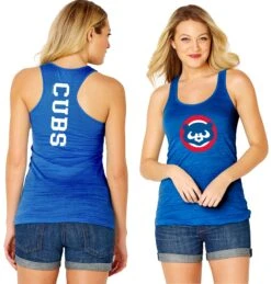 Chicago Cubs Woman's Royal Retro 80's Logo Tank-Top