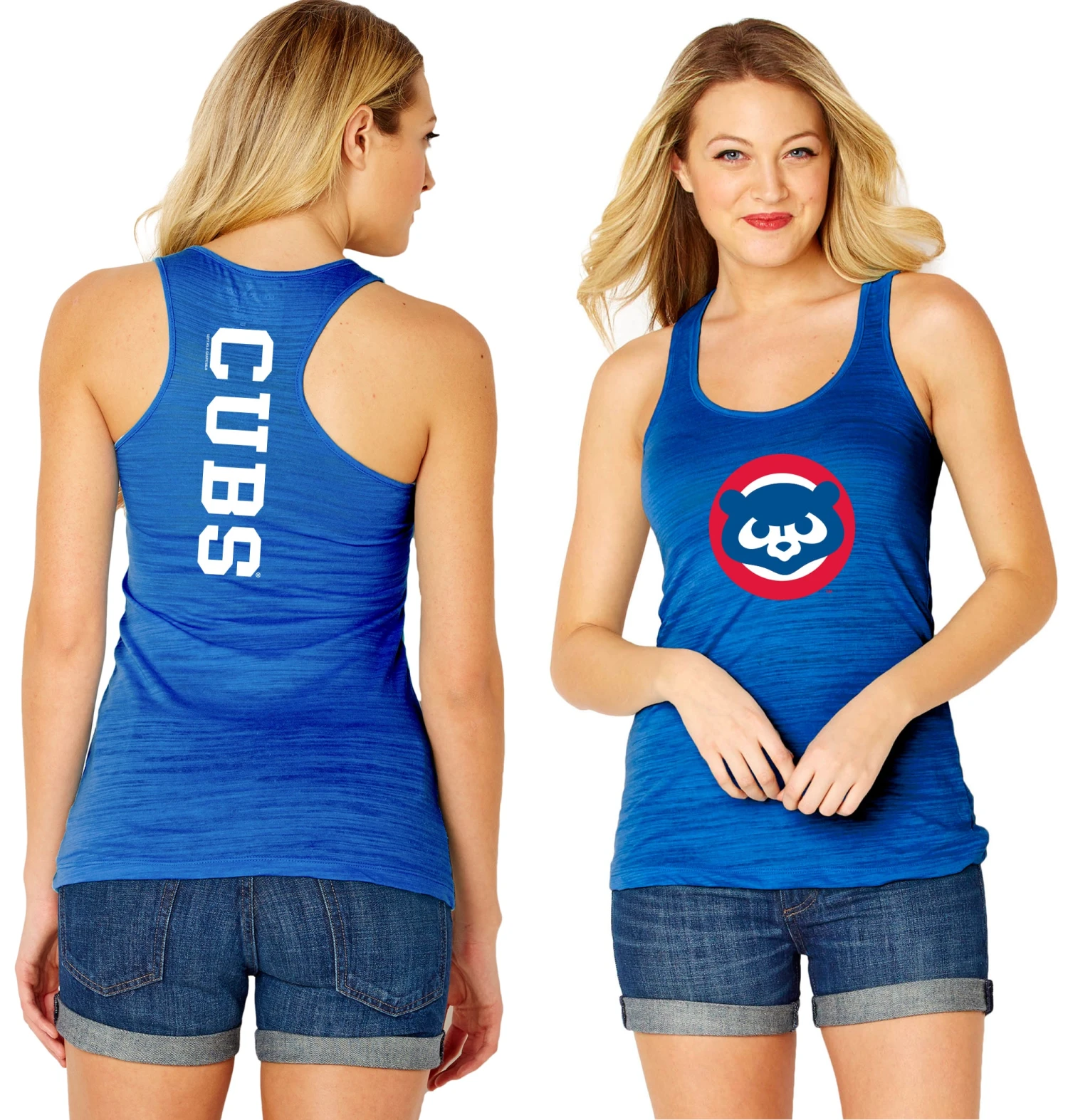 Chicago Cubs Woman's Royal Retro 80's Logo Tank-Top 3 Chicago Cubs Woman's Royal Retro 80's Logo Tank-Top