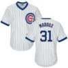 Fanatics Greg Maddux Chicago Cubs Cooperstown White Pinstripe V-Neck Home Men's Jersey