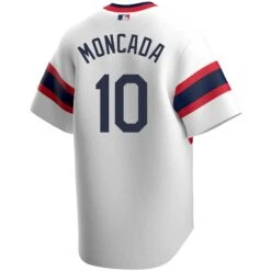 Yoan Moncada Chicago White Sox Nike Home White Cooperstown Replica Jersey -Hockey Store Moncada 10 Cooperstown Jersey Back