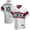 Yoan Moncada Chicago White Sox Nike Home White Cooperstown Replica Jersey -Hockey Store Moncada 10 Cooperstown Jersey Front and Back