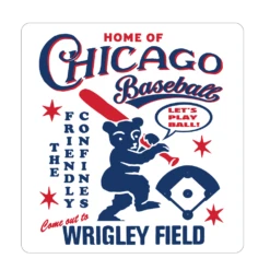Wrigley Field The Friendly Confines Let's Play Ball Sticker