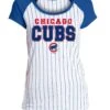 NEW ERA Chicago Cubs Pinstripe Royal Scoop Women's T-Shirt -Hockey Store Pinstriperoyalsleeve