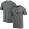 Fanatics Chicago White Sox Weathered Official Logo Tri-Blend Heather Charcoal Men's T-Shirt
