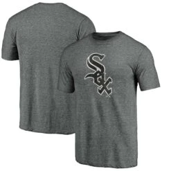 Fanatics Chicago White Sox Weathered Official Logo Tri-Blend Heather Charcoal Men's T-Shirt