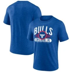 Fanatics Chicago Bulls Royal Badge Of Honor Tri-Blend T-Shirt