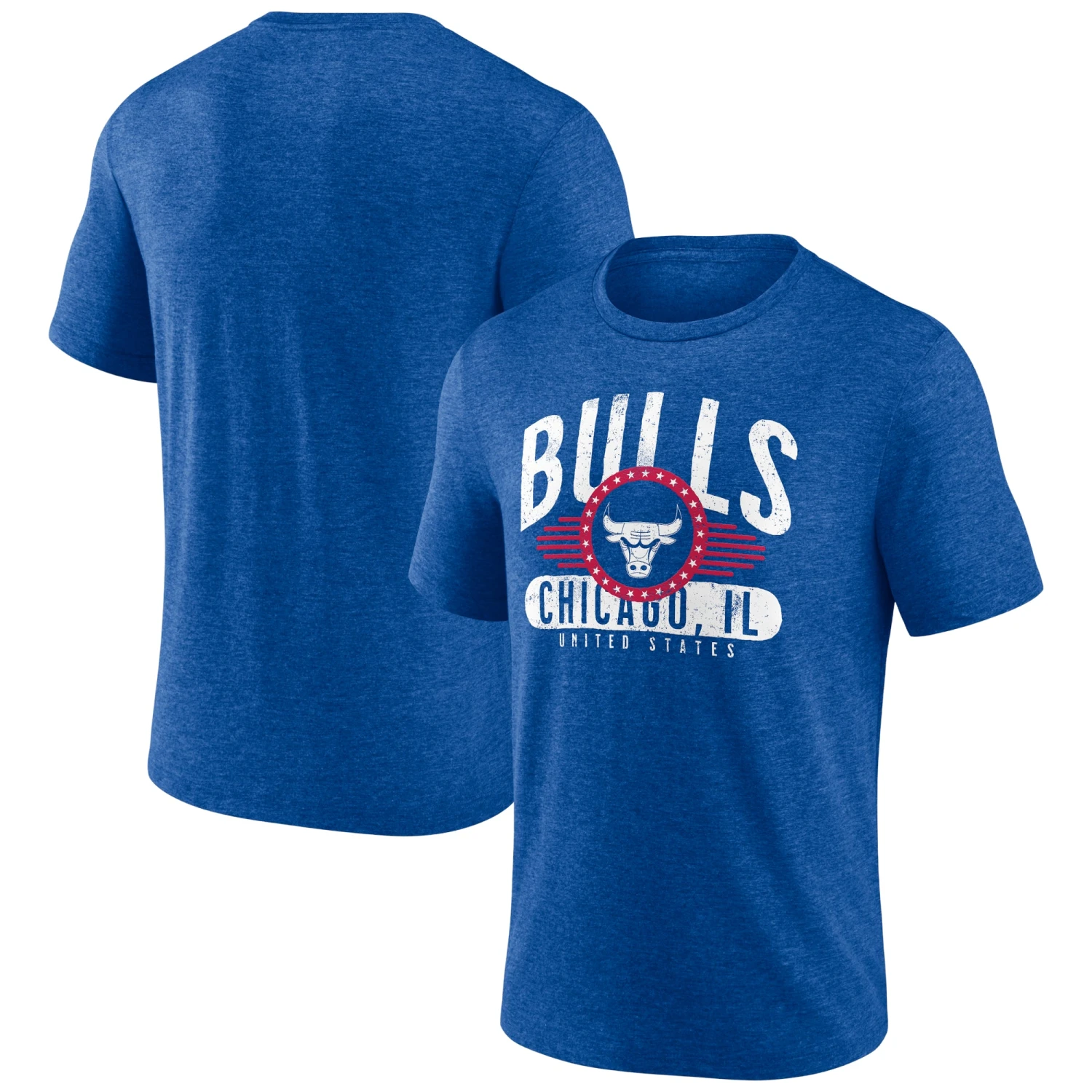 Fanatics Chicago Bulls Royal Badge Of Honor Tri-Blend T-Shirt 3 Fanatics Chicago Bulls Royal Badge Of Honor Tri-Blend T-Shirt