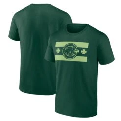 Fanatics Chicago Cubs Green St. Patrick's Day Chicago Flag T-Shirt
