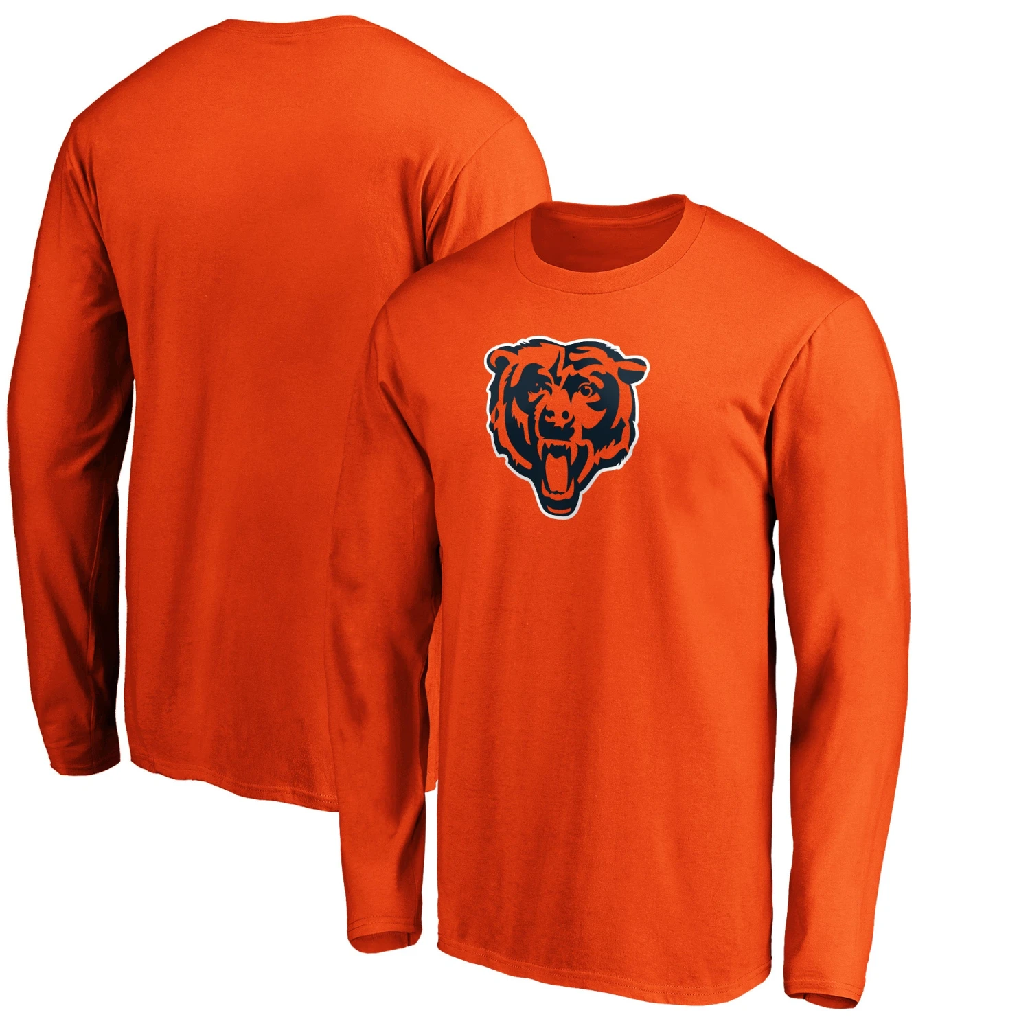 Fanatics Chicago Bears Logo Orange Long Sleeve Tee 3 Fanatics Chicago Bears Logo Orange Long Sleeve Tee