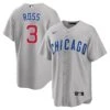 Fanatics David Ross Chicago Cubs Road Gray Men's Replica Jersey -Hockey Store ROSS Road Jersey front back