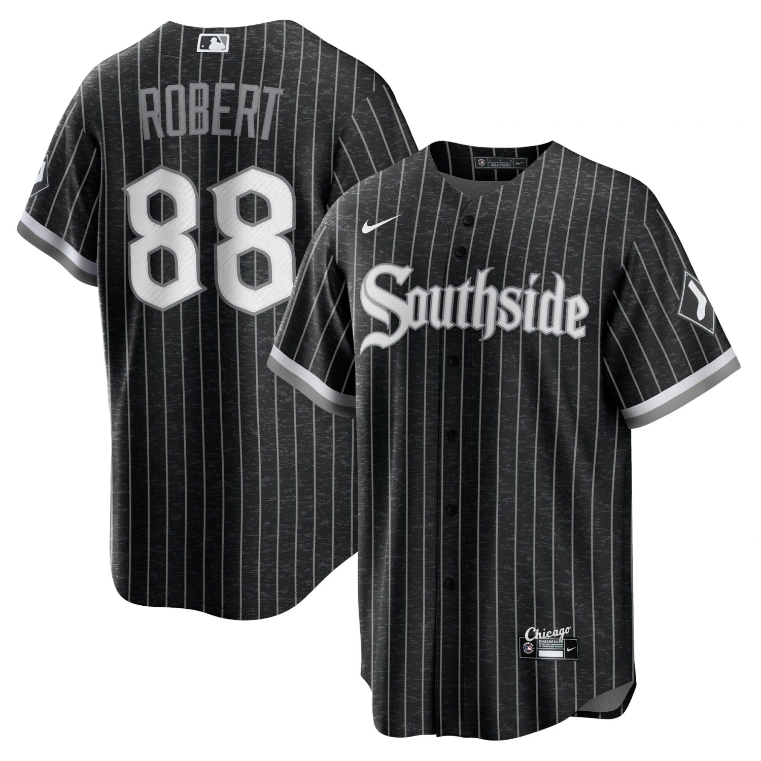 Luis Robert Chicago White Sox Nike Black City Connect Replica Men's Jersey 3 Luis Robert Chicago White Sox Nike Black City Connect Replica Men's Jersey