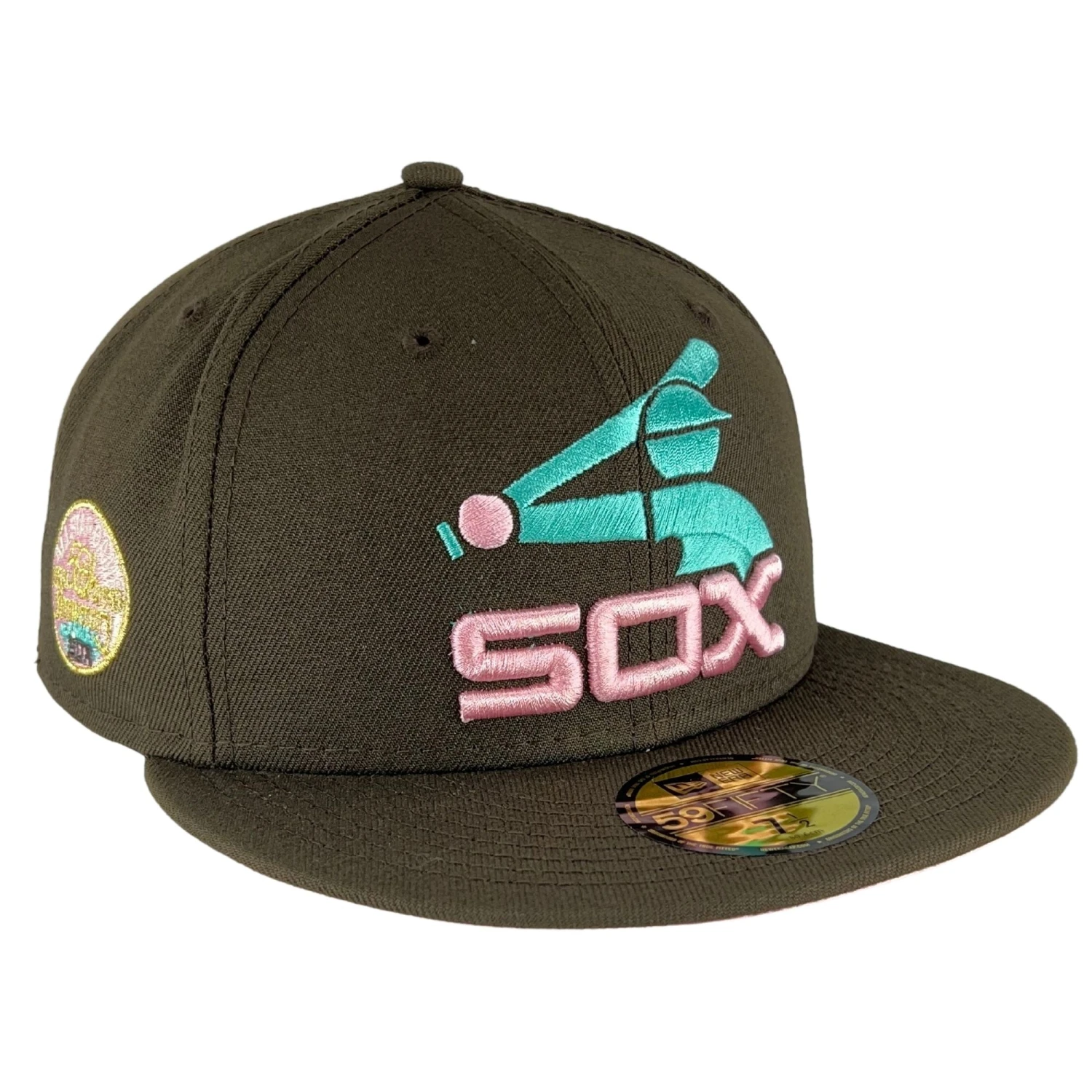 Chicago White Sox 1976 - 1990 Logo Walnut/Pink New Era 59FIFTY Fitted Hat 3 Chicago White Sox 1976 - 1990 Logo Walnut/Pink New Era 59FIFTY Fitted Hat