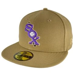 Chicago White Sox Khaki/Purple/Purple UV New Era 59FIFTY Fitted Hat -Hockey Store SXMHF134 1