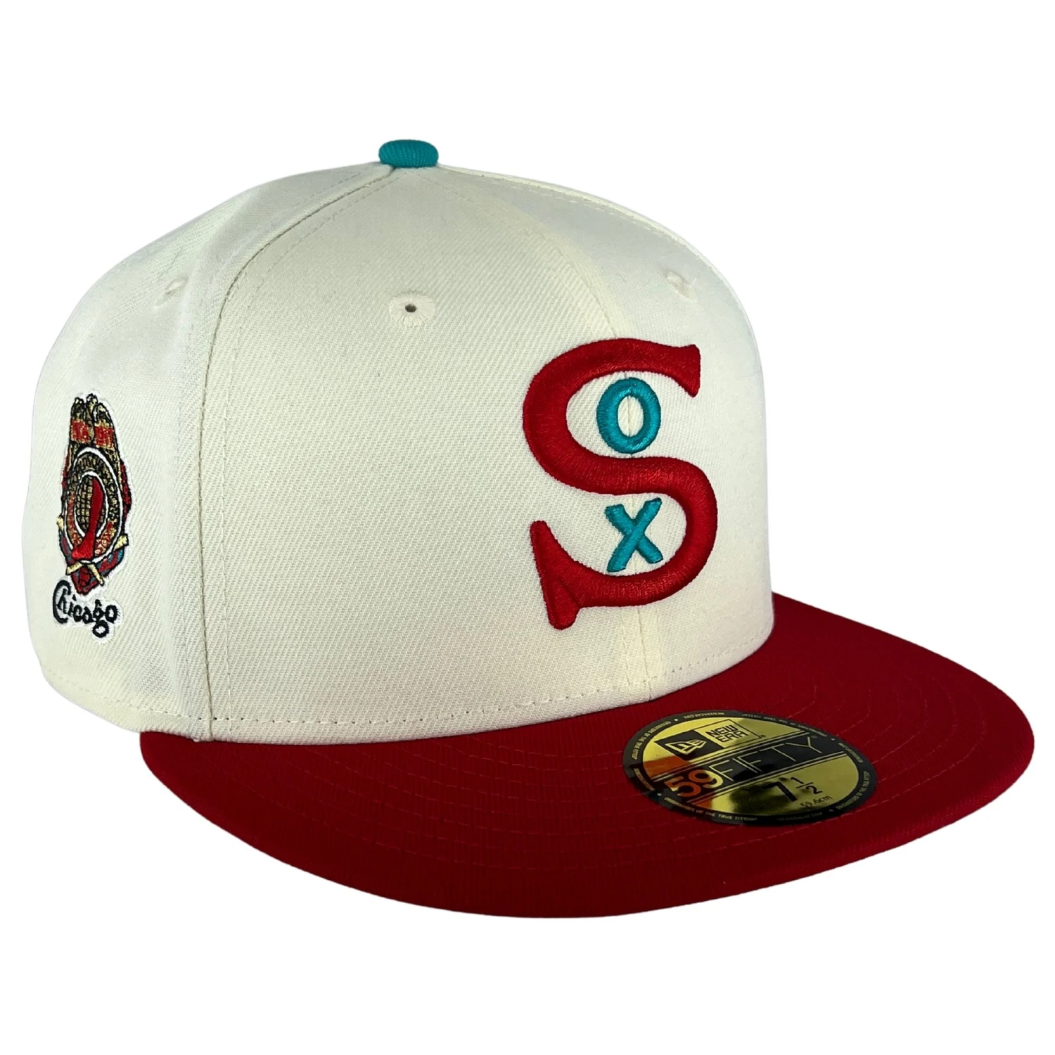 Chicago White Sox Chrome/Red/Teal UV New Era 59FIFTY Fitted Hat 3 Chicago White Sox Chrome/Red/Teal UV New Era 59FIFTY Fitted Hat