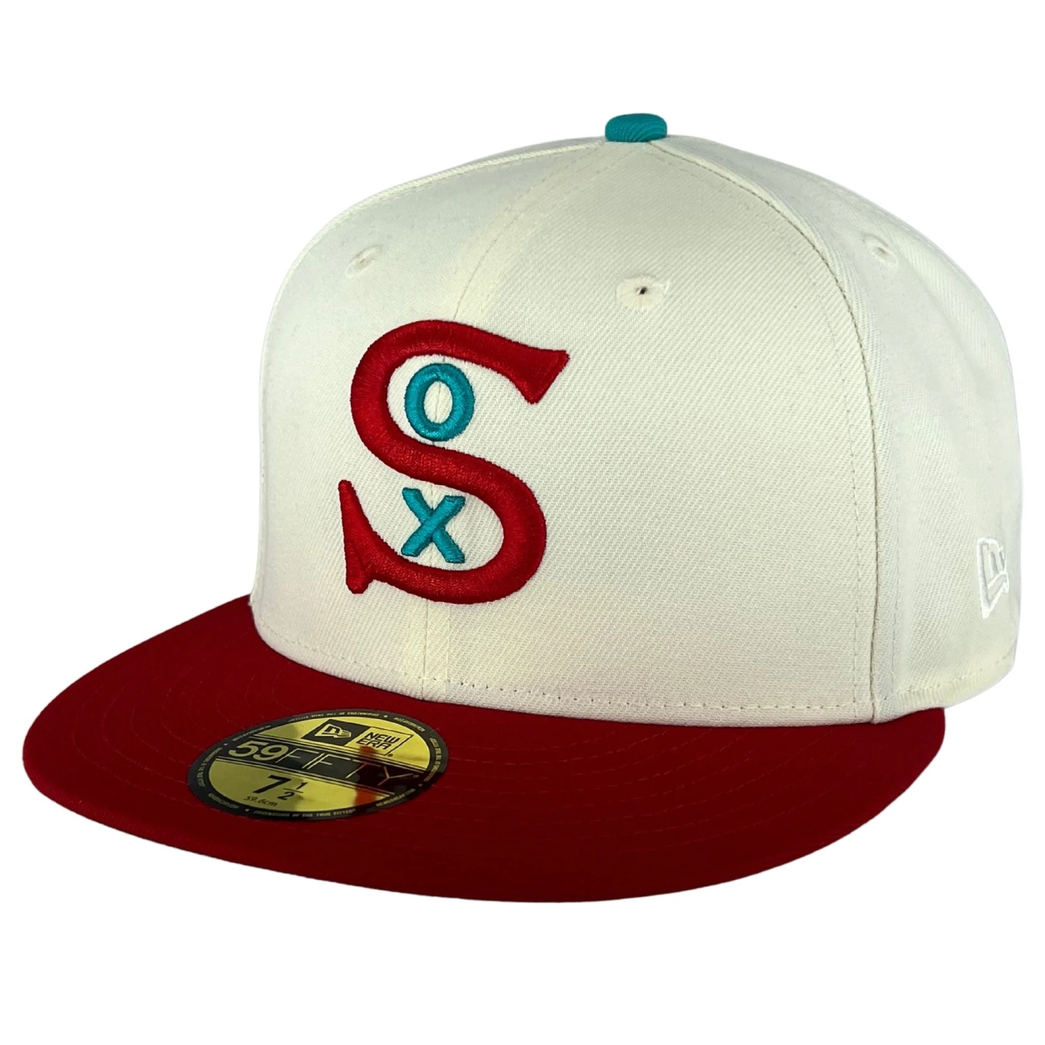Chicago White Sox Chrome/Red/Teal UV New Era 59FIFTY Fitted Hat 5 Chicago White Sox Chrome/Red/Teal UV New Era 59FIFTY Fitted Hat - Image 3