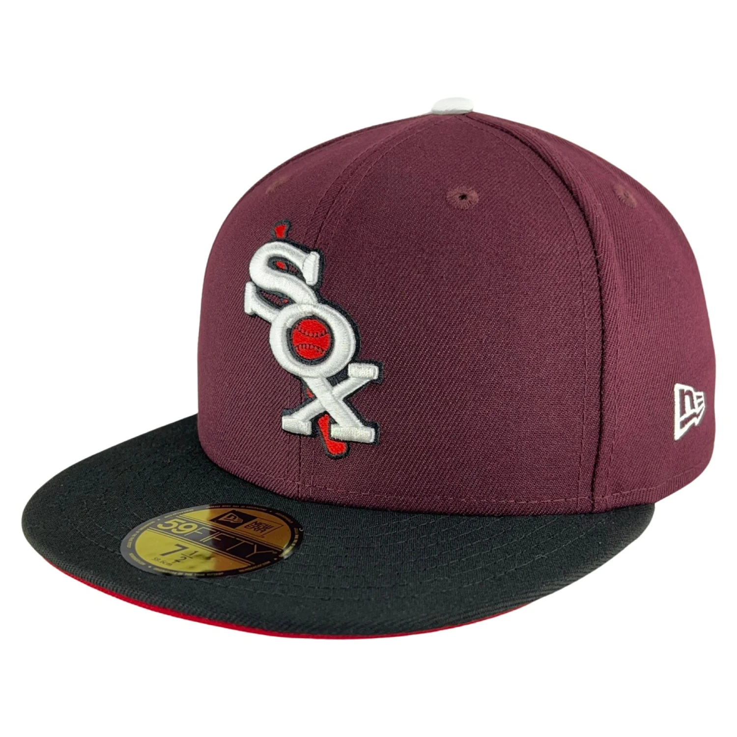 Chicago White Sox Maroon/Black/UV Red New Era 59FIFTY Fitted Hat 5 Chicago White Sox Maroon/Black/UV Red New Era 59FIFTY Fitted Hat - Image 3