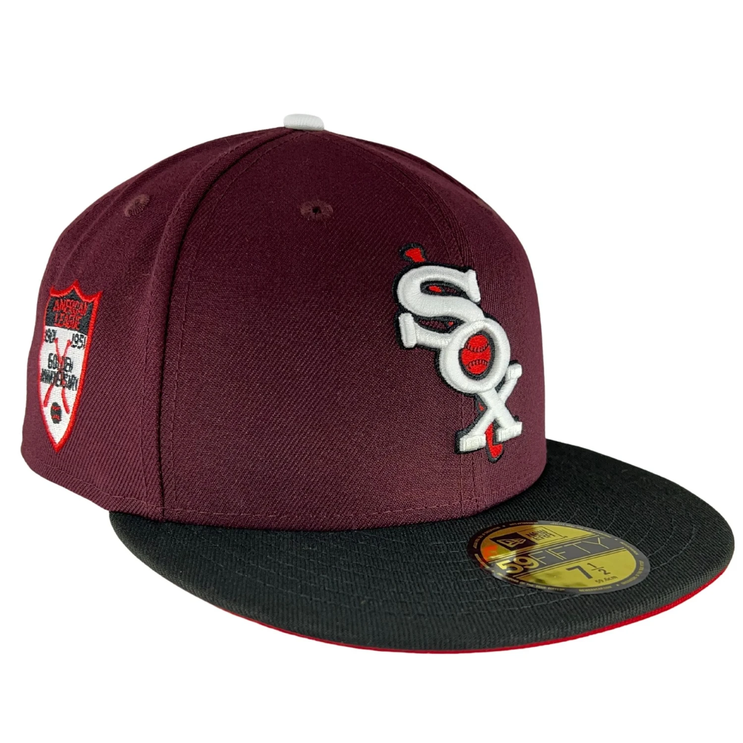 Chicago White Sox Maroon/Black/UV Red New Era 59FIFTY Fitted Hat 3 Chicago White Sox Maroon/Black/UV Red New Era 59FIFTY Fitted Hat