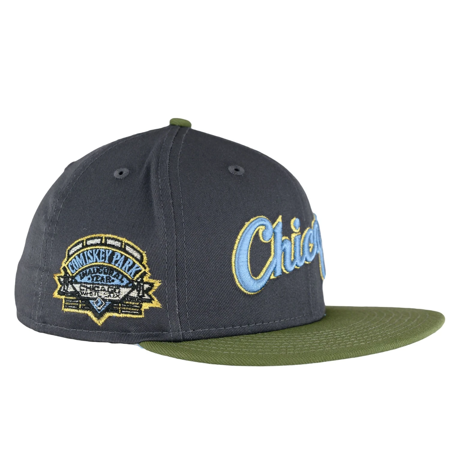 Chicago White Sox Graphite New Olive Birdseye Blue New Era 59FIFTY Fitted Hat 4 Chicago White Sox Graphite New Olive Birdseye Blue New Era 59FIFTY Fitted Hat - Image 2