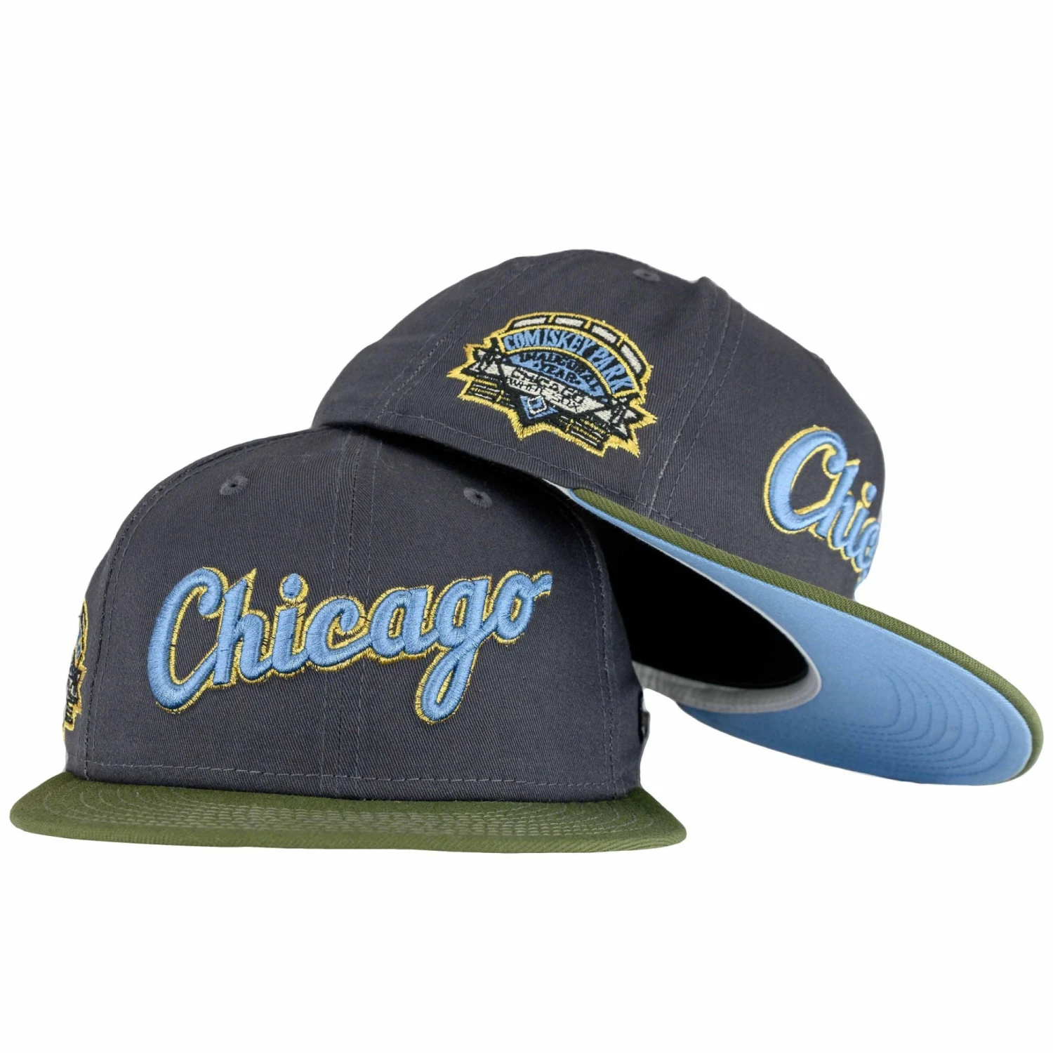 Chicago White Sox Graphite New Olive Birdseye Blue New Era 59FIFTY Fitted Hat 3 Chicago White Sox Graphite New Olive Birdseye Blue New Era 59FIFTY Fitted Hat