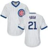Fanatics Sammy Sosa Chicago Cubs Cooperstown White Pinstripe V-Neck Home Men's Jersey