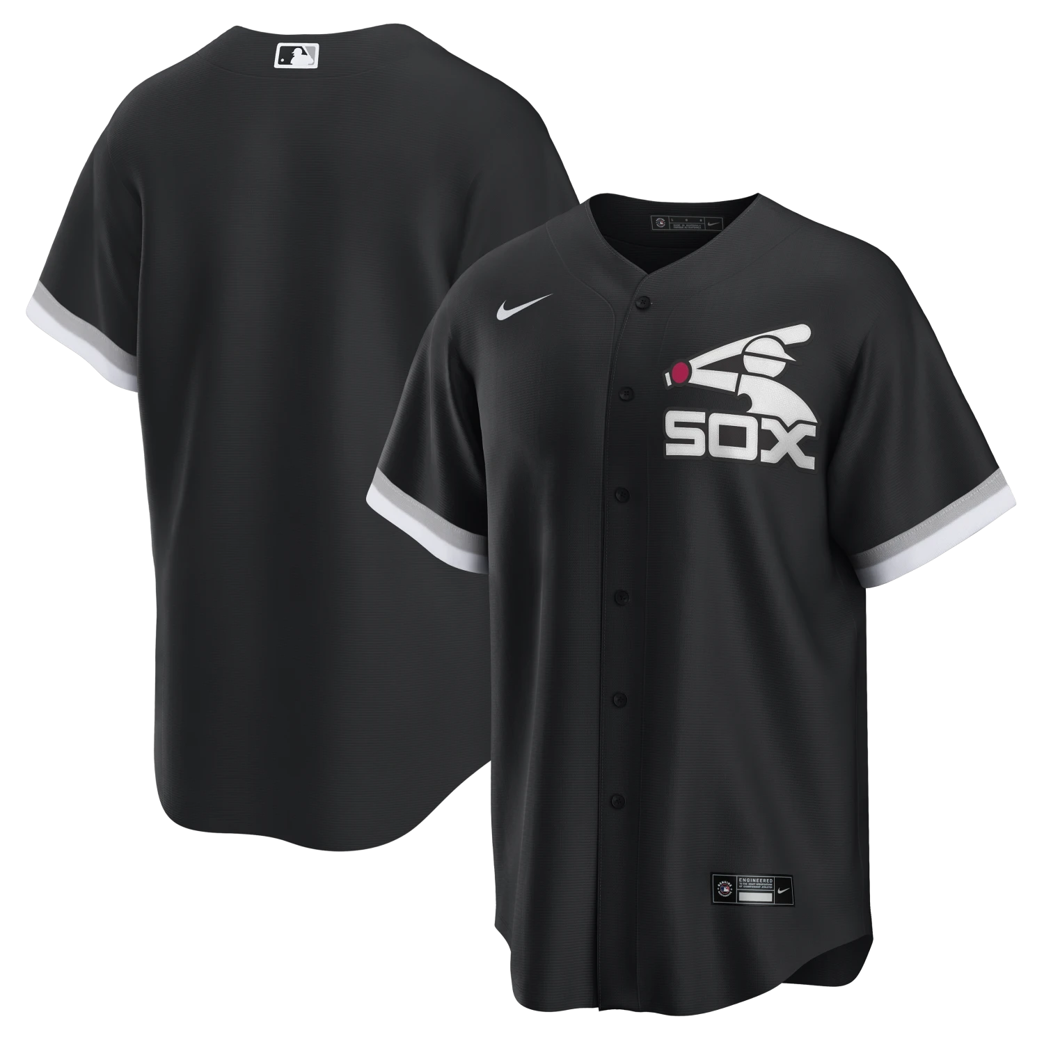 Chicago White Sox Nike Men's Black Alternate Batterman Logo Replica Jersey 3 Chicago White Sox Nike Men's Black Alternate Batterman Logo Replica Jersey