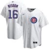 Nike Patrick Wisdom Chicago Cubs Home Pinstripe Men's Replica Jersey -Hockey Store WISDOM 16 Home front back