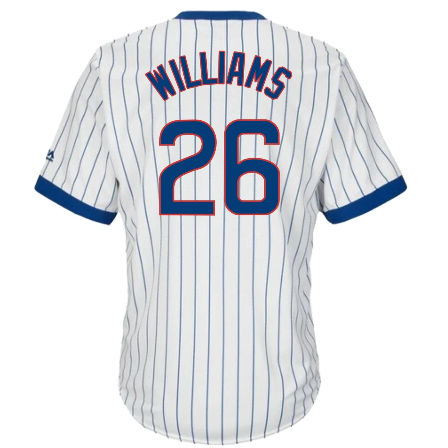 Fanatics Billy Williams Chicago Cubs Cooperstown White Pinstripe V-Neck Home Men's Jersey 4 Fanatics Billy Williams Chicago Cubs Cooperstown White Pinstripe V-Neck Home Men's Jersey - Image 2