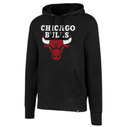 '47 BRAND Chicago Bulls Black Primary Logo Headline Hoody