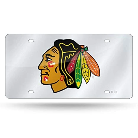 Chicago Blackhawks Chrome LaserLicense Plate 3 Chicago Blackhawks Chrome LaserLicense Plate