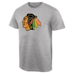 Chicago Blackhawks Grey Slate Primary Logo Club Tee