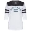 Chicago Women's White And Navy Chicago Flag 3/4 Sleeve Tee -Hockey Store media 0f27f819 b49a 499b 82e5 1bcda9504199
